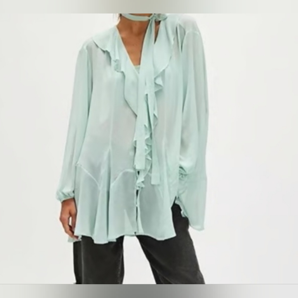 Free People Dreamland Solid Tunic,flowy Sleeves Size Small - Picture 7 of 10